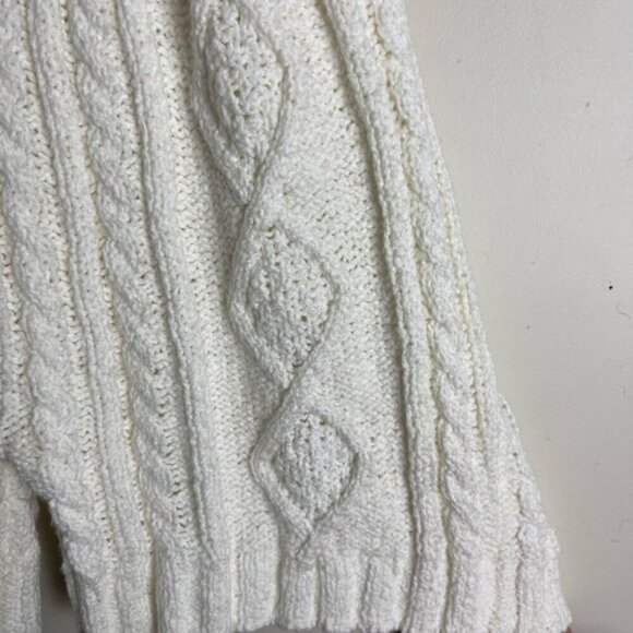 Free People Womens XS Cable Knit Sweater Shorts High Waisted Belted Ivory BOHO - Picture 10 of 10